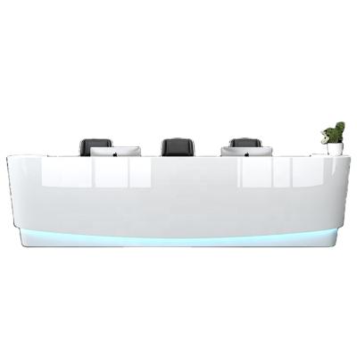 China Paint Creative Cashier Bar Counter Service Desk Reception Desk Simple and Modern Company Special-shaped White Office Furniture for sale