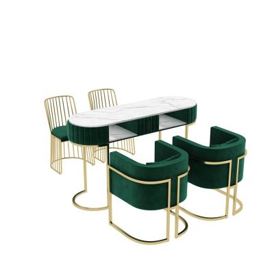 Κίνα Japanese marble nail table modern double-layer iron table cheap salon nail chair προς πώληση