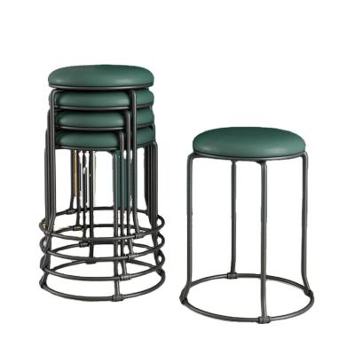 中国 Light luxury modern minimalist golden bar stool low stool Nordic round stool dining chair 販売のため