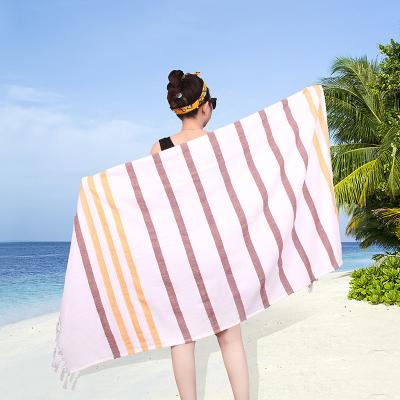 China 100% Sustainable Turkish Cotton XL Beach Towel Turkish Peshtemal Hammam Towel Made In Turkey for sale