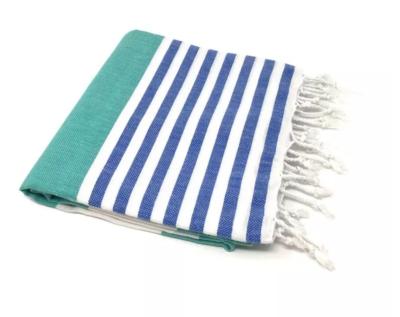 China 2022 Viable High Quantity Turkish Beach Towel With Logo Custom Print Striped Fringed Free Sand Cotton Beach Towels for sale