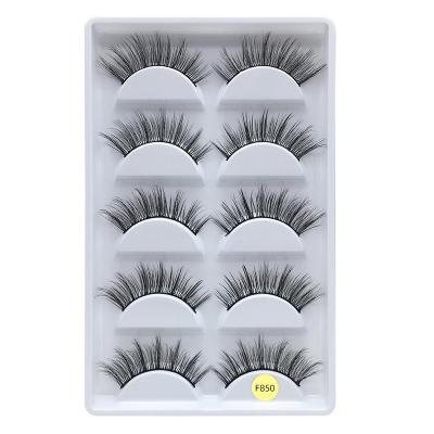 China Popular Factory Price Thick Eyelash Faux 3d Mink Eyelashes Five Pairs for sale