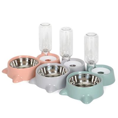 China Automation Sustainable Dog Bowl Pet Heart Bowl Cat Plastic Water Pet Food Water Dispenser Bottle Loving Bowl for sale