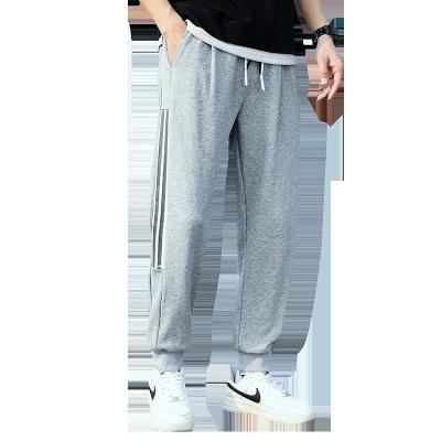 China High Quality Simple Decorative Stripe Sweatpants Side Drawstring Foot OEM Viable Men's Harness Casual Pants for sale