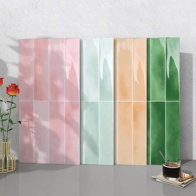 China Europe Morandi 300x600mm Glossy 8-Lattices Cloud Gradient Color Look Interior Wall Tiles Kitchen and Bathroom Nordic Anti-Fouling Tile for sale