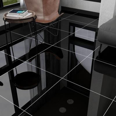 China Europe Large Polished Super Black Living Room Floor Tiles 60 X60 for sale