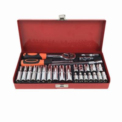 China Bicycle Repairing Tool Kit 27PCS Professional Kraft Socket Set Tools and 1/4