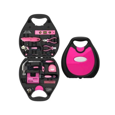 China Pink Household DIY Tool Kit Household Tool Kit Home Tool Kit With A Sturdy Plastic Storage Case for sale