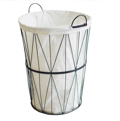 China Family Hotel Wire Storage Laundry Basket Sustainable Luxury High Quality Home Metal, Metal Baskets For Storage for sale