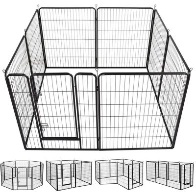 China 62*42*62 Inch Black Portable Foldable Metal Pet Breathable Mesh Pet Playpen Cage for sale