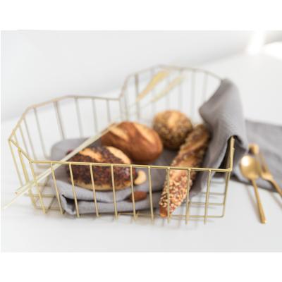 China Viable Fine Quality Kitchen Room Meeting Metal Bowl Fruit Basket Rack Storage Baskets for sale