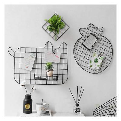 China Stores Rust Prevention Customize Decorative Shape Grid Iron Wall Bracket Clip Photography Wall Grid Set for sale