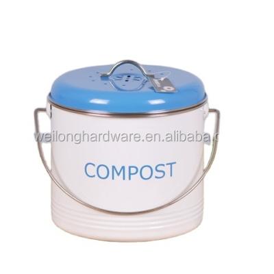 China Sustainable New Design Kitchen Metal Colored Compost Bin for sale