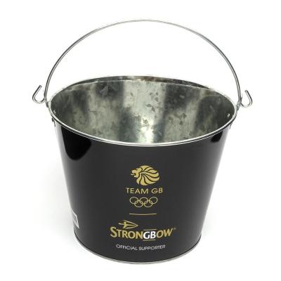 China 5L Home Metal Ice Bucket Sustainable Beer Buckets Galvanized Ice Rack Party Bucket for sale