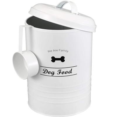 China Automatic Treat and Food Storage Tin with Lid and Serving Scoop Pet Food Container for sale