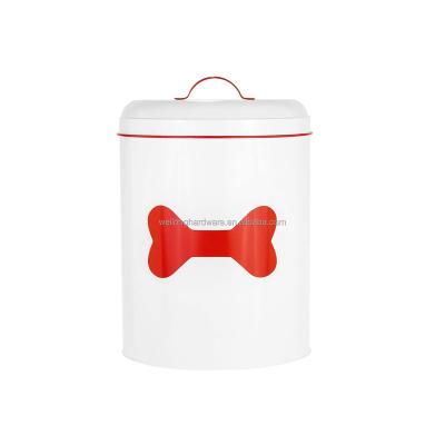 China Freshness Preservation Dog Treat Food Storage Tin with Lid Serving Scoop Lids Pet Food Storage Tight-Fitting Canister for sale