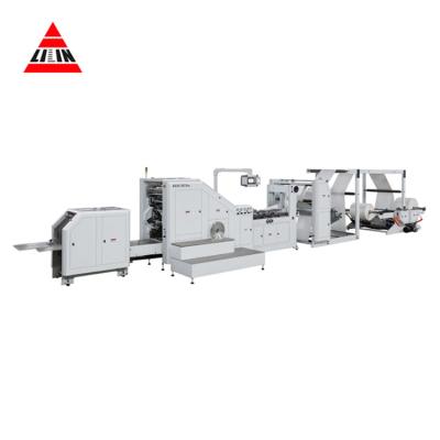 China LSB-330+LST41100 Hotels Roll Feeding Square Printing Flexo Bottom Paper Bag Making Machine for sale