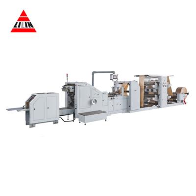 China LSB200+LST4700R Hotels Roll Feeding Flexi Printing Square Bottom Kraft Paper Bag Making Machine Paper Bag Making for sale