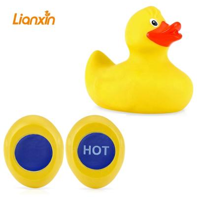 China Temperature Heat Sensor Bath Yellow Hot Duck Toy Float Safe Baby Bathtub Bath Toy OEM Bathroom Eco-Friendly Animal Rubber Weather Shower for sale