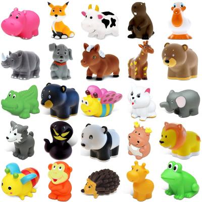 China Shower Toy Set Terrestrial Creatures Bath Toy Baby Toddler Bathtub Water Squirter Bathroom Time Animal Bulk Child Rubber Bath Toy for sale