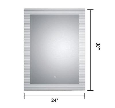 China ETL modern 24 in. timeless. W X 30 in. H View Silver Bathroom Mirror LED Light Rectangular Vanity Mirror for sale