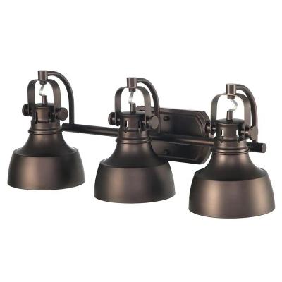 China Industrial 3-Light Bathroom Vanity Bronze Light Fixtures Above Mirror Wall Lamp for sale