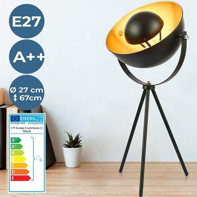 China Retro Bedroom Modern Office Living Room Table Lamp Metal Shade Tripod Table Lamp for sale