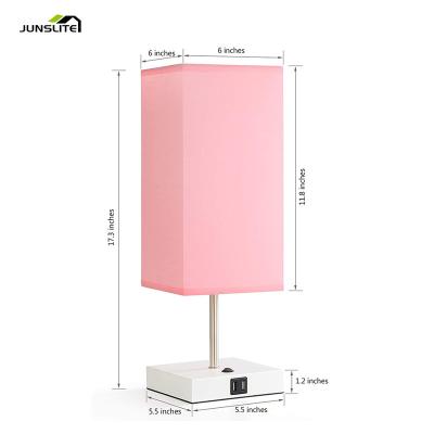 China Modern Kids Lace Modern Style Led Touch Bedside Lamps With 2 Usb Touch Power Outled Table Lamp For Girl for sale