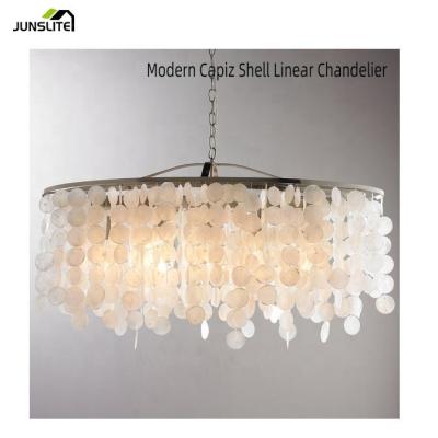 China Modern Stylish Natural Material Fancy Lamps Lighting Fixtures Shell Chandelier Home Decoration for sale