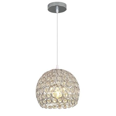 China Modern Modern Round Crystal Shade Lamp Restaurant Dining Pendant Light for sale