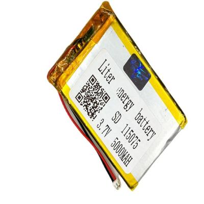 China Consumer electronics rechargeable 1.5-2P 115075 5000mah 3.7V plug lithium polymer charging battery for smart mobile phone for sale