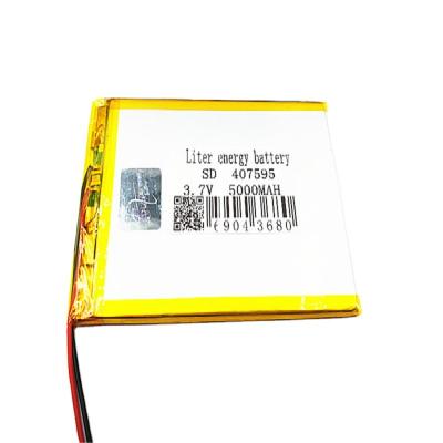 China Home Appliances 3.7V 5000mAH 407595 Liter Energy Qulity Polymer Lithium Ion Li-ion Battery Good for Tablet PC BANK GPS mp3 mp4 for sale