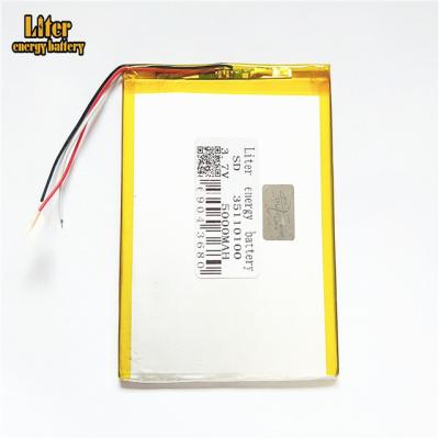 China Wholesale three line toys 35110100 5000mAh lipo batteries 3.7V ultra thin rechargeable lithium ion polymer for sale