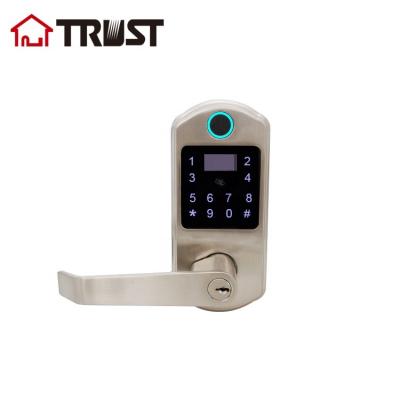 China Apartment TRUST 9202-SN Touch Screen Keypad Fingerprint Smart Door Lock With Handle for sale