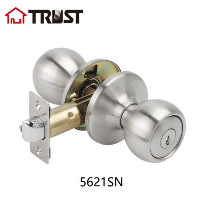 China ET (PS TRUST 5621SN ANSI Standard Grade 3 Knob Door Lock Radius Tubular Shaft Round Ball Lock for sale