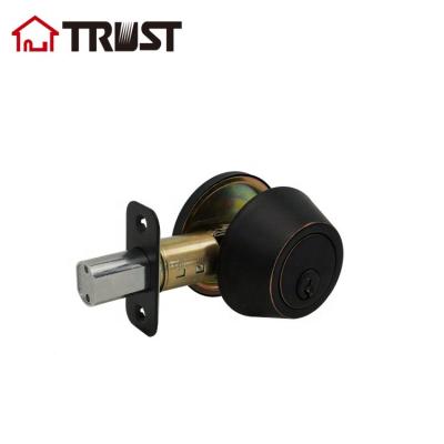 China TRUST 7351-RB OEM Door Lock Manufacturer Single Open Or Double Open Deadbolt ANSI Grade 3 Easy Installation Deadbolt Oil Rubbed Bronze for sale