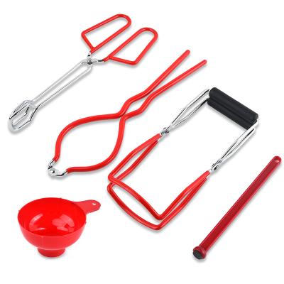 China Sustainable Anti-Slip Wide-Mouth Clip Home Use 5 Piece Canning Kit Jar Lifter for sale