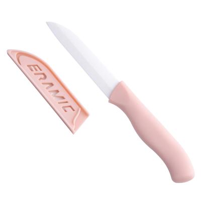 China YCTC03 Sustainable White Blade Fruits Knife Candy Ceramic Color PP Handle ZrO2 Home Use Small Kitchen Peeling Ceramic Pocket Blade Knife for sale