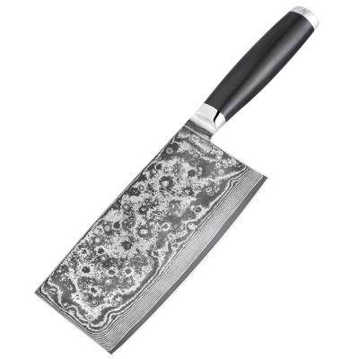 China WB-MYX200709 Yang Jiang Wholesale High Quality Damascus Kitchen Cleaver Knife Viable Micarta Steel Handle for sale