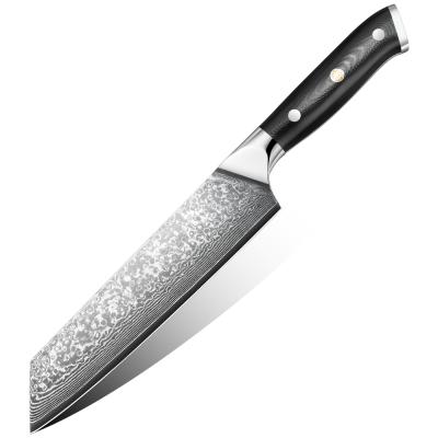 China 2021 Sustainable Arrival 8 Inch VG10 Damascus AL-JDH06 Chef Kiritsuke Knife With Handle G10 Solid for sale