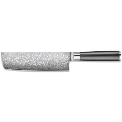 China Popular Wholesale Viable Edge Shape 7 Inch Damascus Stainless Steel Nakiri Knife With Full Tang AL-SF07 for sale