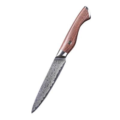 China 5 Inch Viable Professional Rosewood Germany Damascus Kitchen Steel Serving Knife for sale