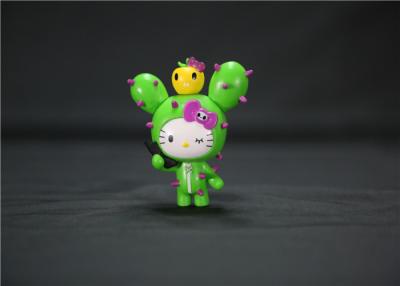 China Cute Custom Plastic Toys , Hello Kitty Cake Topper Figurine White / Green / Red Color for sale