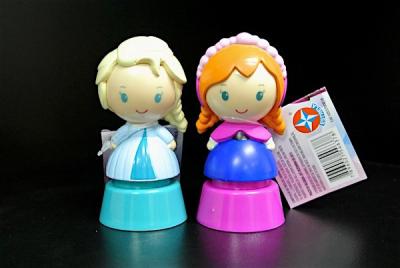 China Frozen Princess Plastic Toy Figures With Disney Logo Blue / Pink Color for sale