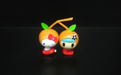 China Orange Fruit Custom Plastic Toys Hard Figure Lovely For Promotion Gift for sale