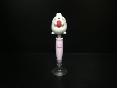 China Ball pen with white rabbit figure rubber sucker Plastic Daily Product used for decoration promotion made of PVC and ABS for sale