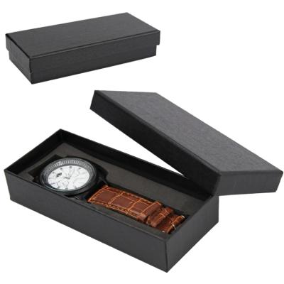 China Rectangular Watch Box Paper Rectangular Watch Box For Men Digital Quartz Sports Watch Gift Box Black Drawer Watch Box Custom Logo for sale