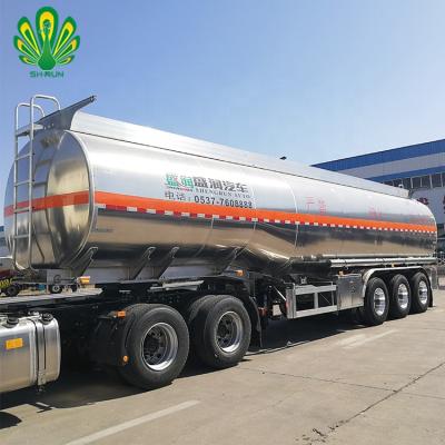 China Truck Trailer 42 Cubic Meters Fuel Oil Tanker Truck Trailer Aluminum Bitumen Tank With Mirror Surface for sale