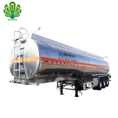 China Truck trailer factory price 3 axles 12 tire aluminum alloy fuel oil tank truck trailer for sale