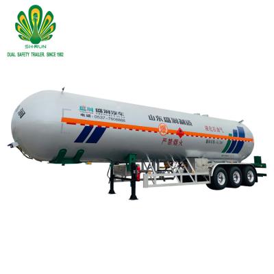 China Shengrun Brand 61.9 CBM LPG Transport LPG Tanker Semi Trailer For Sale for sale